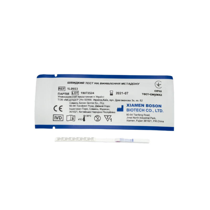 Швидкий тест на виявлення метадону, сеча, тест-смужка (Boson, 1L09S3)